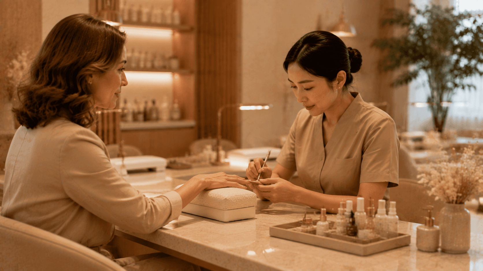 Kundin bei einer persönlichen Maniküre im Lilyna House of Beauty